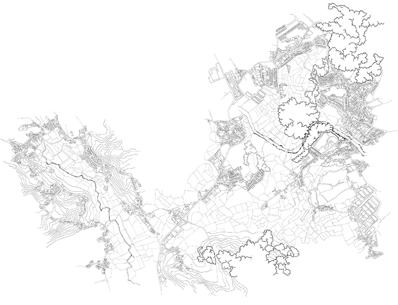 Área de estudo antes da construção da autoestrada A11 (Braga-Guimarães)